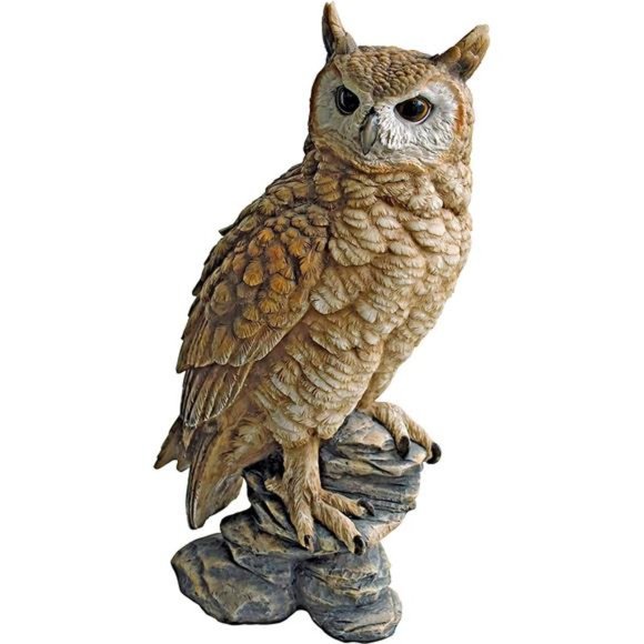 Perching Forest Owl Statue Multicolored